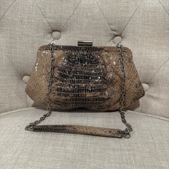 Hobo Dove Crackle Exotic Animal Print Python Clutch Bag - Picture 8 of 8